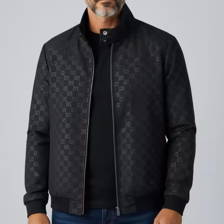 Gucci Embossed Black Wind Cheater Jacket