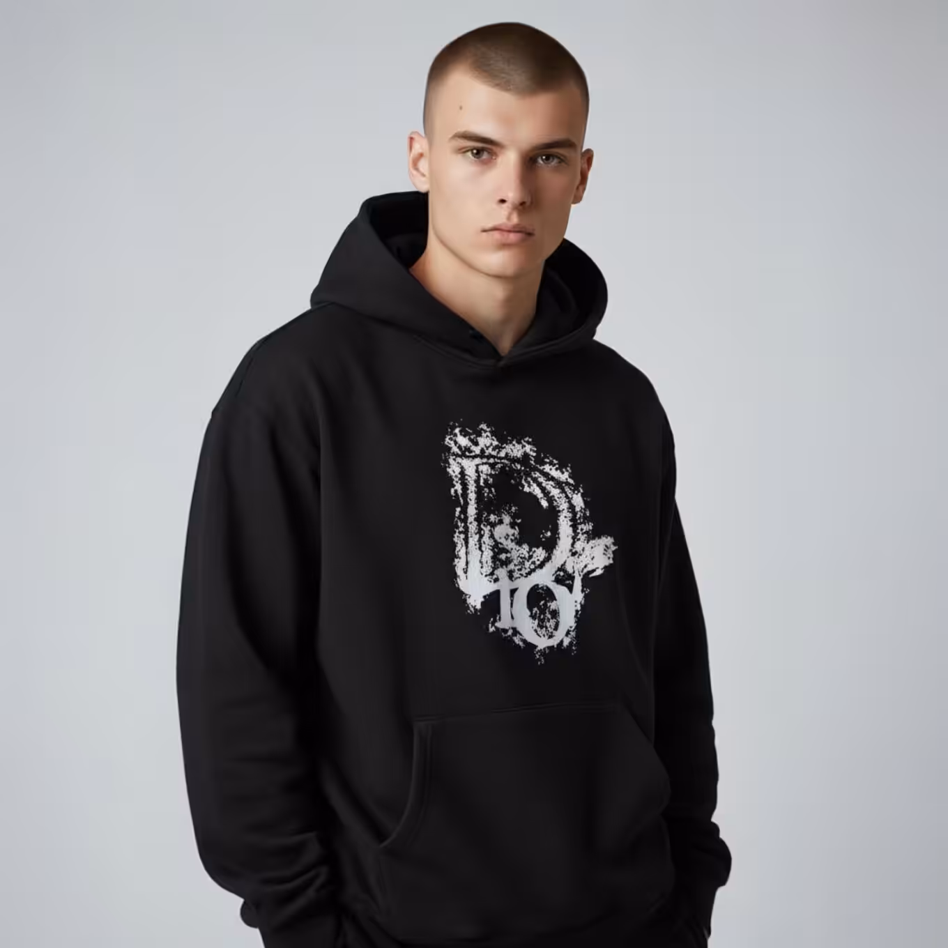 Christian Dior Black Full Sleeve Graphic Men’s Hoodie