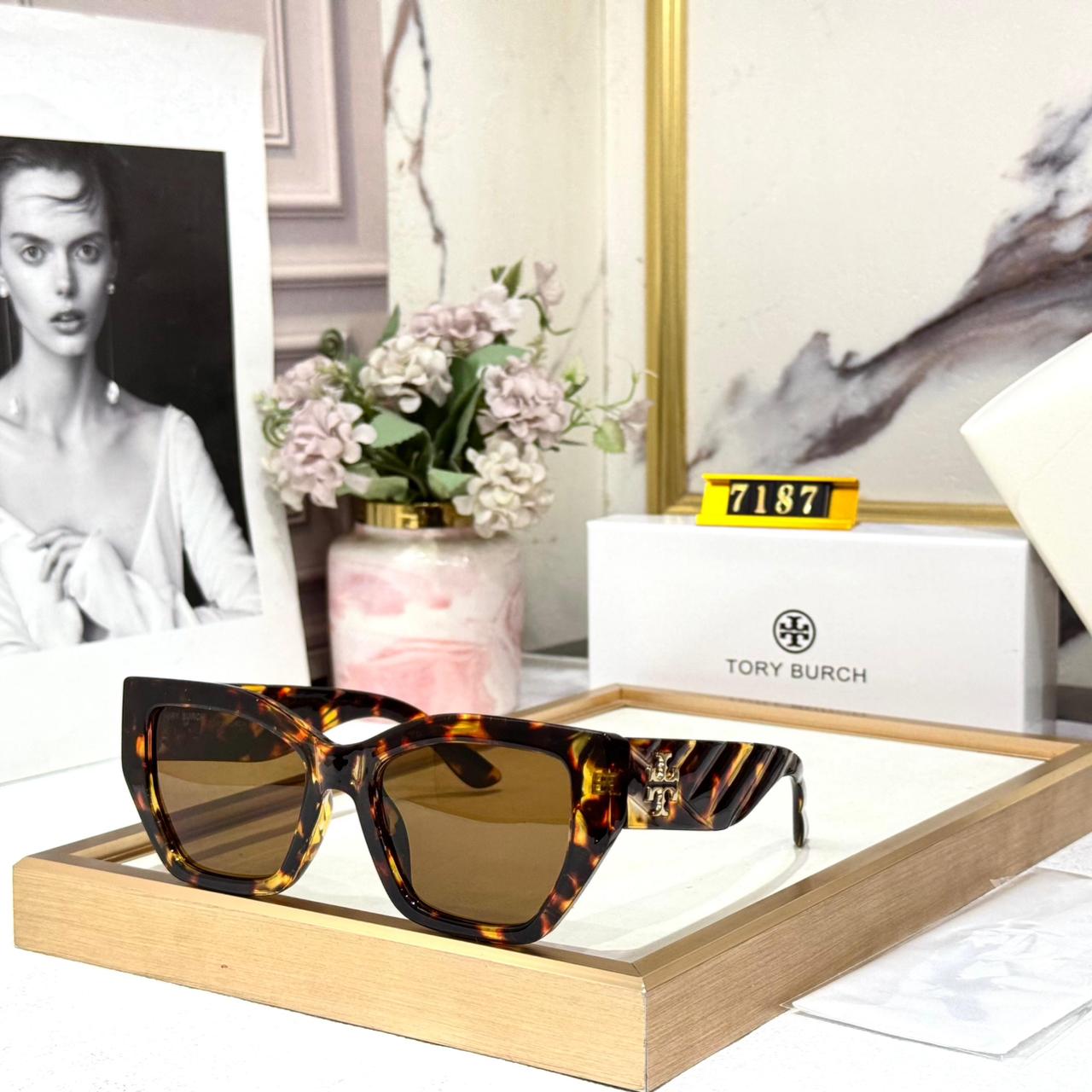 Tory Burch Tortoiseshell Square Women Sunglasses