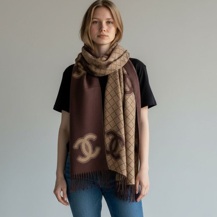 WhatsApp Image 2026-01-09 at 8.30.25 PM Chanel Coffee Symmetric Muffler