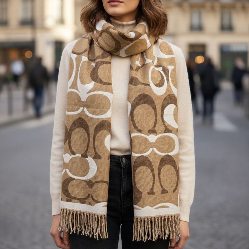 WhatsApp Image 2026-01-09 at 9.03.26 PM Coach Signature Beige Monogram Stole