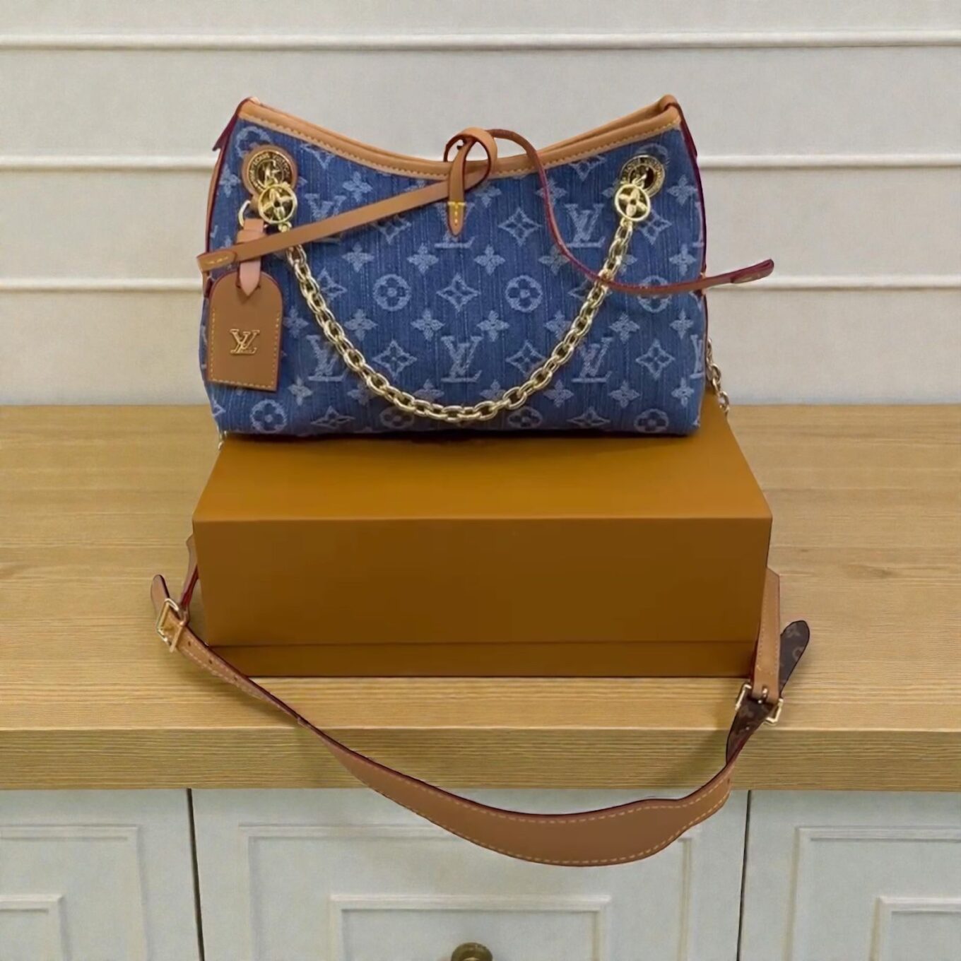 WhatsApp Image 2026-01-17 at 2.23.50 PM Louis Vuitton Denim Carryall MM Shoulder Bag (With Box)