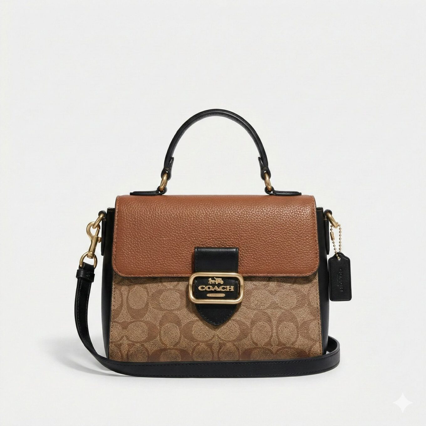 Coach Morgan Top Handle Apricot Brown Handbag (With Box)