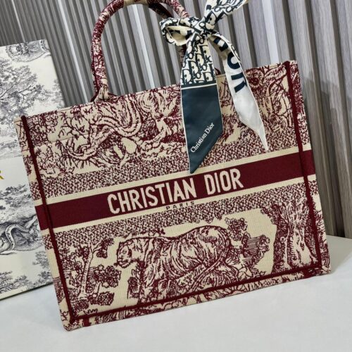Christian Dior Red Tiger Tote (With Box)