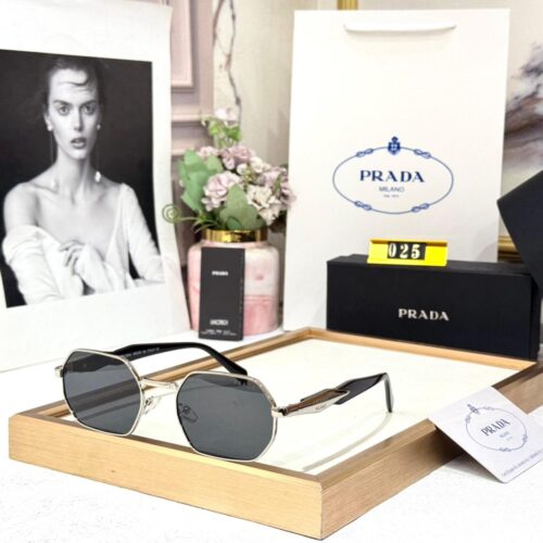 WhatsApp Image 2026-02-11 at 5.59.18 PM Prada Hexagonal Black Silver Unisex Sunglass