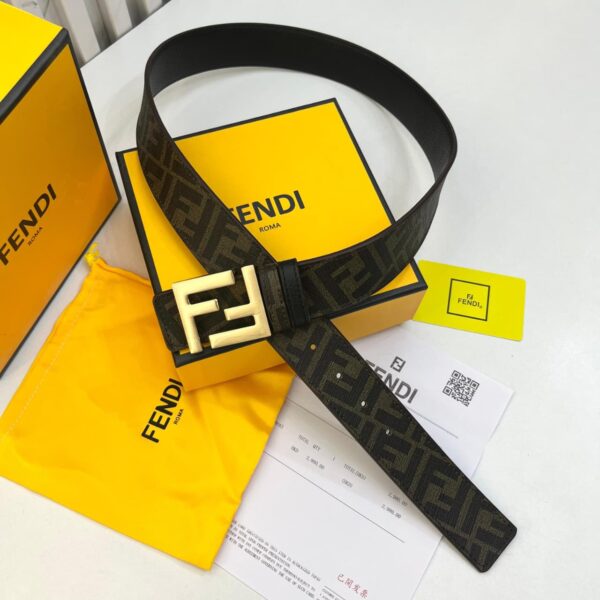 Fendi FF Logo Buckle Reversible Coffee Men's Belt