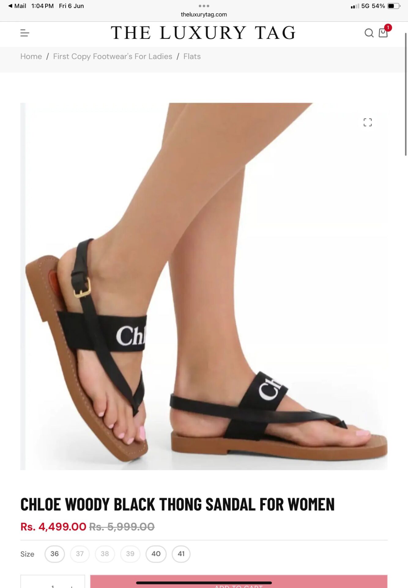 Chloe Woody Black Thong Sandal  For Women photo review